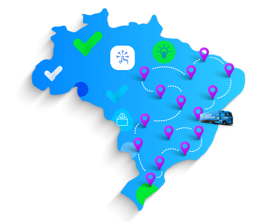 Caravana Parceiro Magalu mapa-cidades